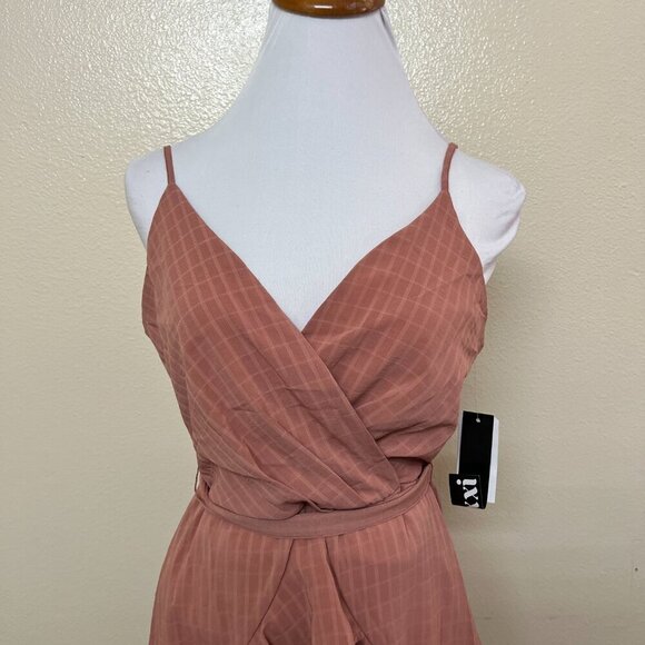 Trixxi Womens Printed Ruffled Flouncy Fit & Flare Waist Tie Small in Pink - Picture 4 of 10